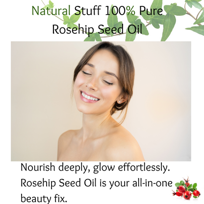 Natural Stuff Rosehip Seed Oil 100% Pure Cold Pressed for Face & Anti-Aging 10ml