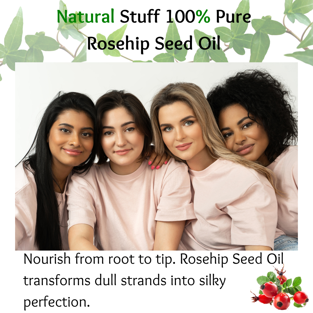 Natural Stuff Rosehip Seed Oil 100% Pure Cold Pressed for Face & Anti-Aging 10ml