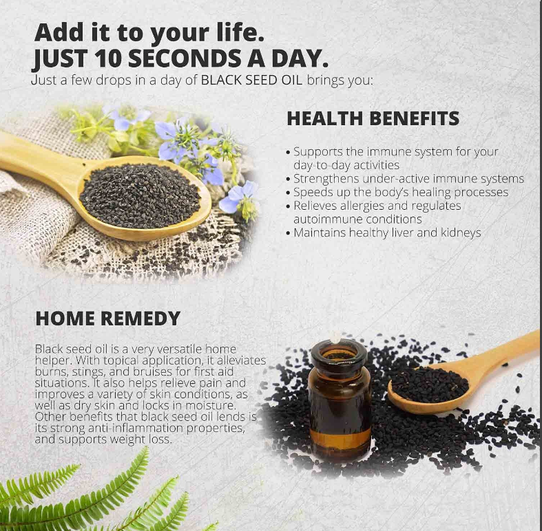 Botalife Premium Black Seed Oil 1000mg Capsules  -a minimum of 1.5% thymoquinone, delivering 3 times more potency than most other black seed oils.