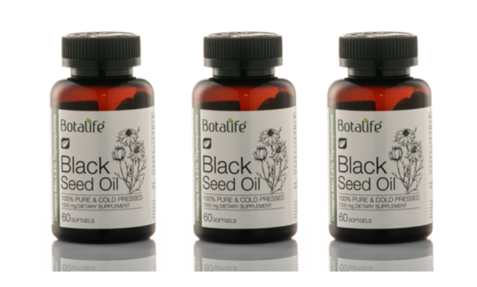 Botalife Premium Black Seed Oil 1000mg Capsules  -a minimum of 1.5% thymoquinone, delivering 3 times more potency than most other black seed oils.