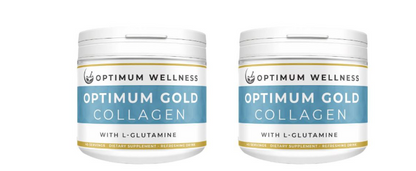 Optimum Gold Collagen 10,000mg with L-Glutamine 2,000mg 40 days of supply Best tasting Collagen with no artificial flavour