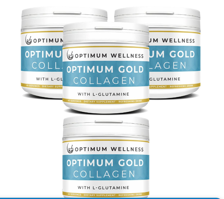 Optimum Gold Collagen 10,000mg with L-Glutamine 2,000mg 40 days of supply Best tasting Collagen with no artificial flavour