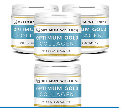 Optimum Gold Collagen 10,000mg with L-Glutamine 2,000mg 40 days of supply Best tasting Collagen with no artificial flavour