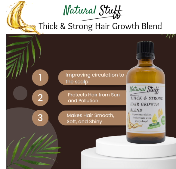 Natural Stuff Thick & Strong Growth Oil Blend -Boost Hair Strength & Volume