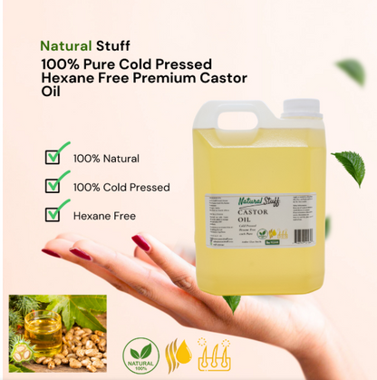 Natural Stuff 100% Pure Cold-pressed Hexane Free Premium Castor Oil - 1000 ml