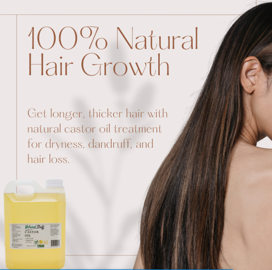 Natural Stuff 100% Pure Cold-pressed Hexane Free Premium Castor Oil - 1000 ml