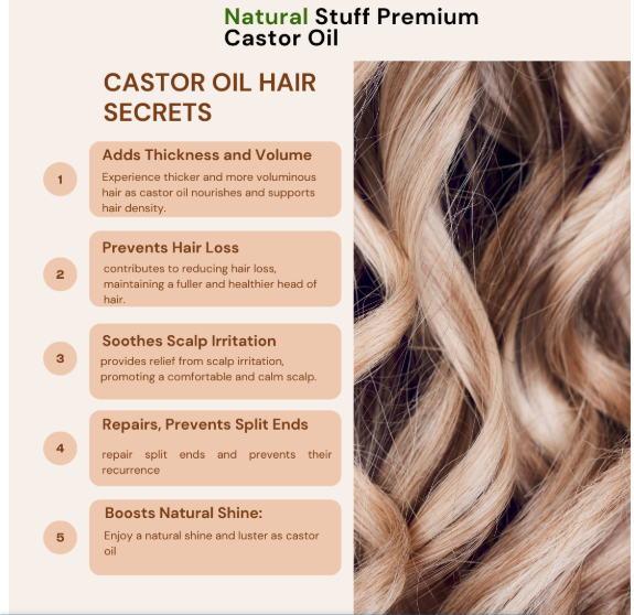Natural Stuff 100% Pure Cold-pressed Hexane Free Premium Castor Oil - 1000 ml