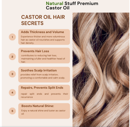 Natural Stuff 100% Pure Cold-pressed Hexane Free Premium Castor Oil - 1000 ml