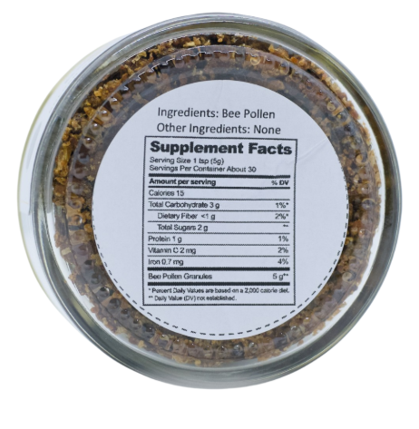 Natural Stuff Bee Pollen - 100% Organic Superfood for Mind & Body Vitality