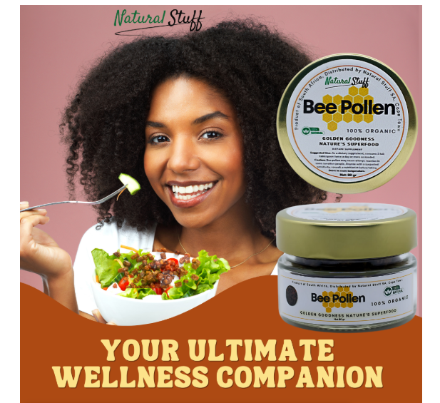 Natural Stuff Bee Pollen - 100% Organic Superfood for Mind & Body Vitality