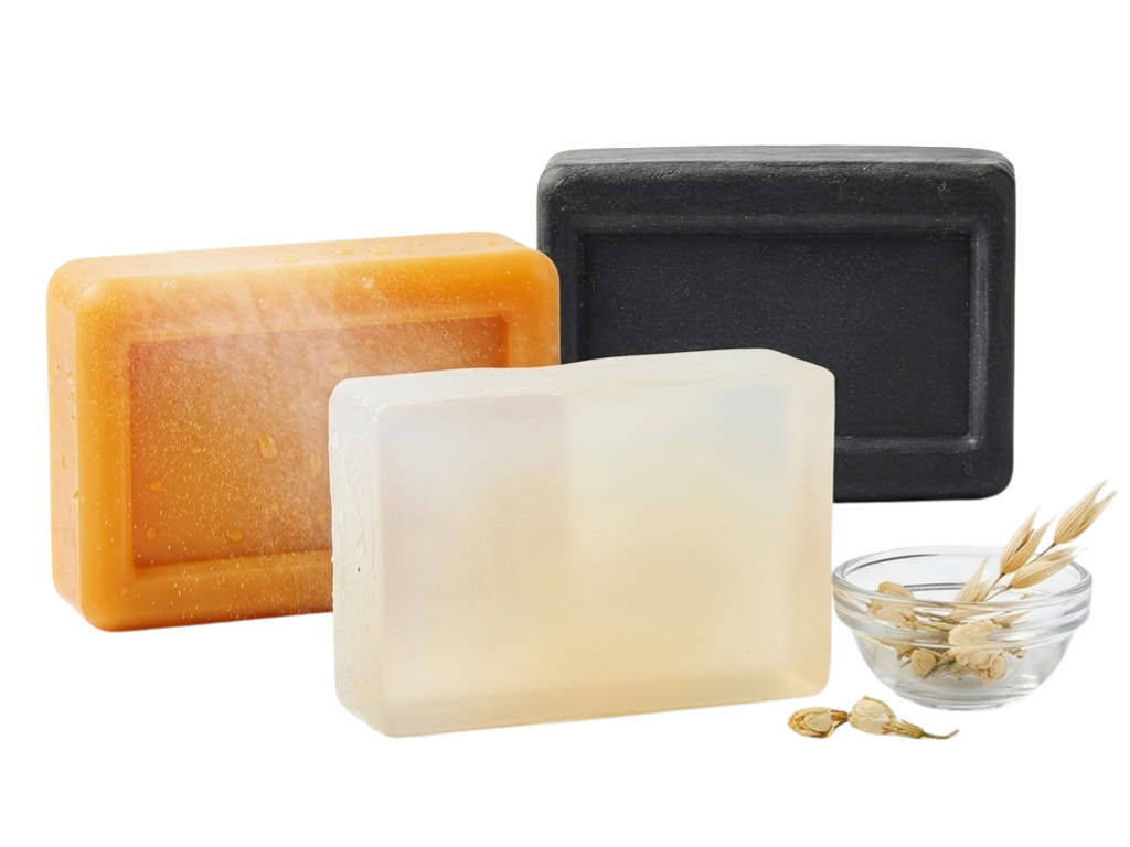 Natural Stuff Glow Soap Trio of turmeric, glycerine and black seed soaps