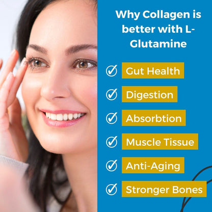 Optimum Gold Collagen 10,000mg with L-Glutamine 2,000mg 40 days of supply Best tasting Collagen with no artificial flavour