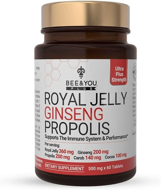 Bee & You Royal Jelly, Ginseng, Propolis Tablets - 500 mg x 60 Tablets