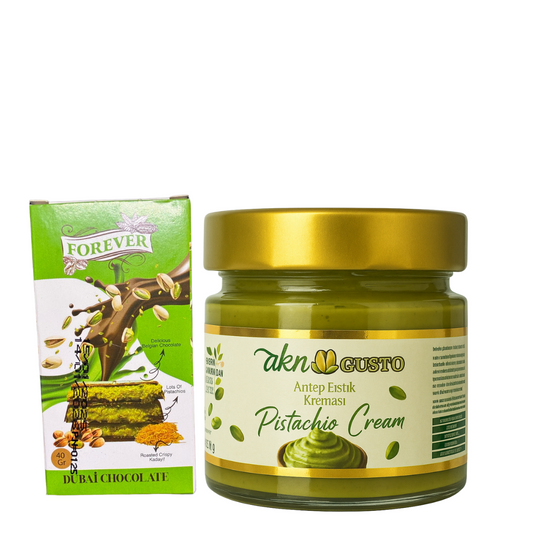 Akn Gusto Pistachio Cream 200g & Forever Dubai Chocolate 40g