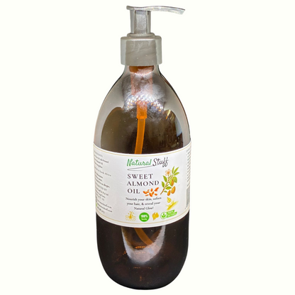 Natural Stuff 100% Pure Sweet Almond Oil - Nourish Skin & Hair Naturally
