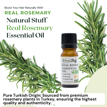 Natural Stuff 100% Real Rosemary Essential Oil 10ml - Smell the Difference