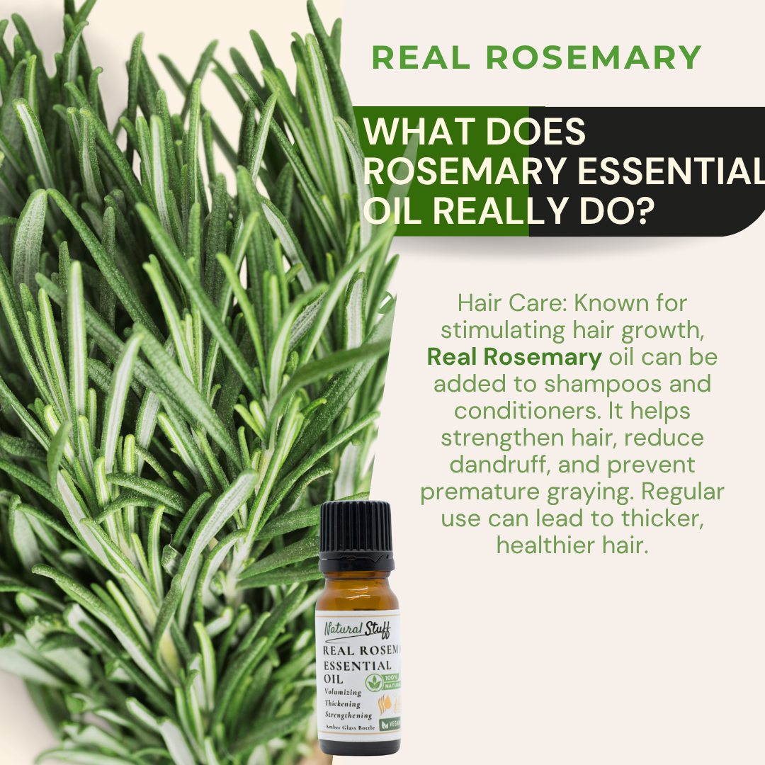 Natural Stuff 100% Real Rosemary Essential Oil 10ml - Smell the Difference