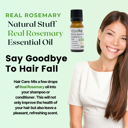 Natural Stuff 100% Real Rosemary Essential Oil 10ml - Smell the Difference