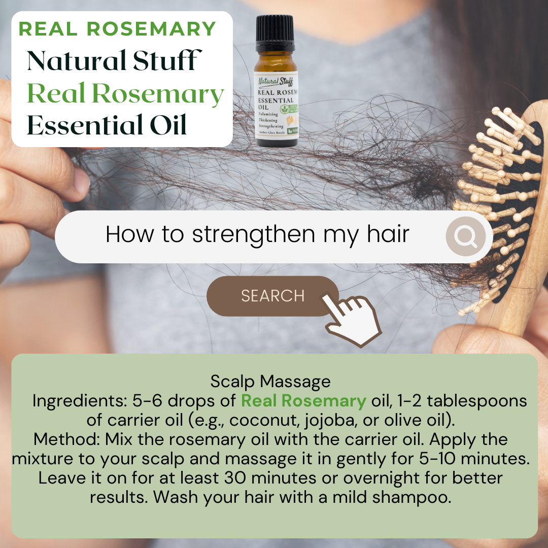 Natural Stuff 100% Real Rosemary Essential Oil 10ml - Smell the Difference