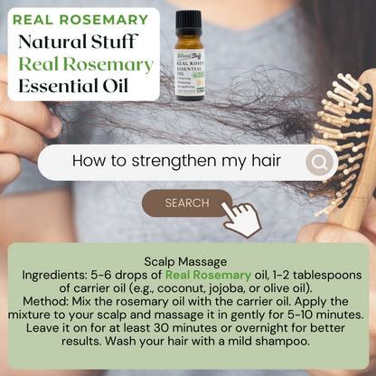 Natural Stuff 100% Real Rosemary Essential Oil 10ml - Smell the Difference