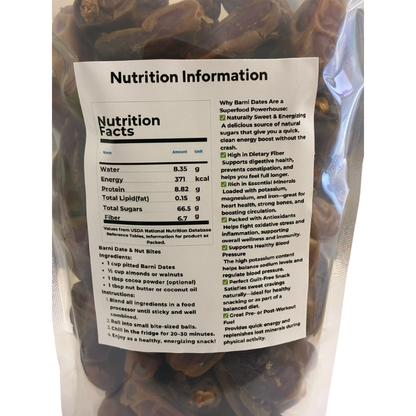Natural Stuff Barni Dates - High Energy, Fiber-Rich Natural Snack 1kg