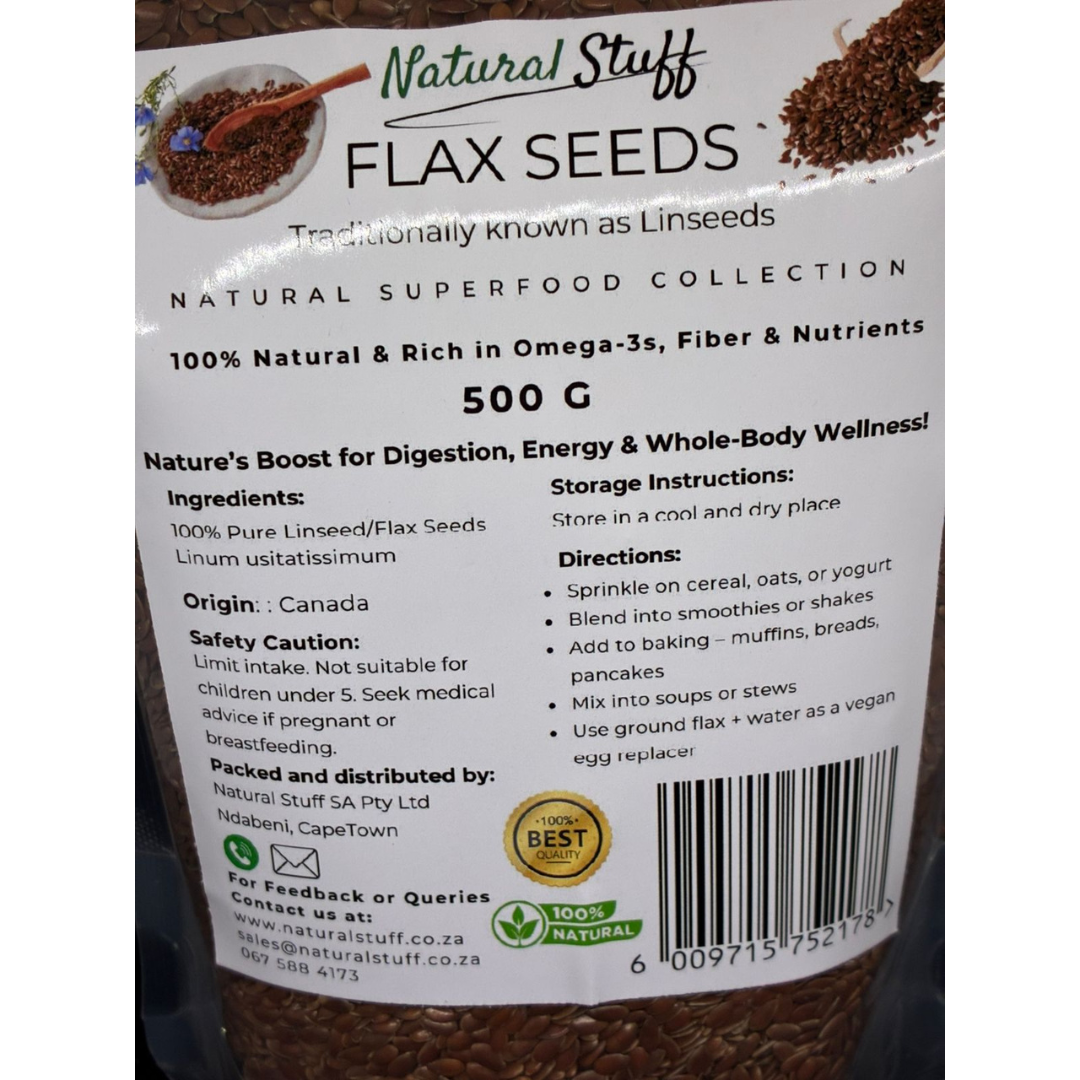 Natural Stuff Flax Seeds - Wholesome, Fresh & Nutrient-Rich Superfood