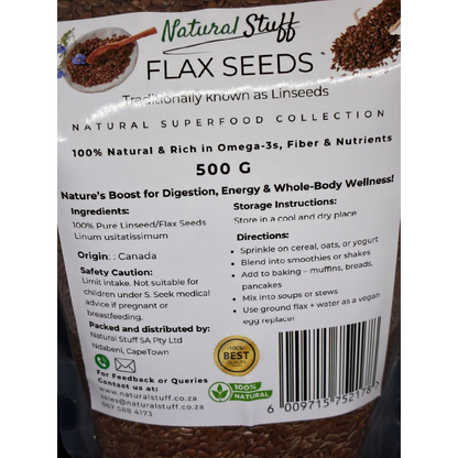 Natural Stuff Flax Seeds - Wholesome, Fresh & Nutrient-Rich Superfood