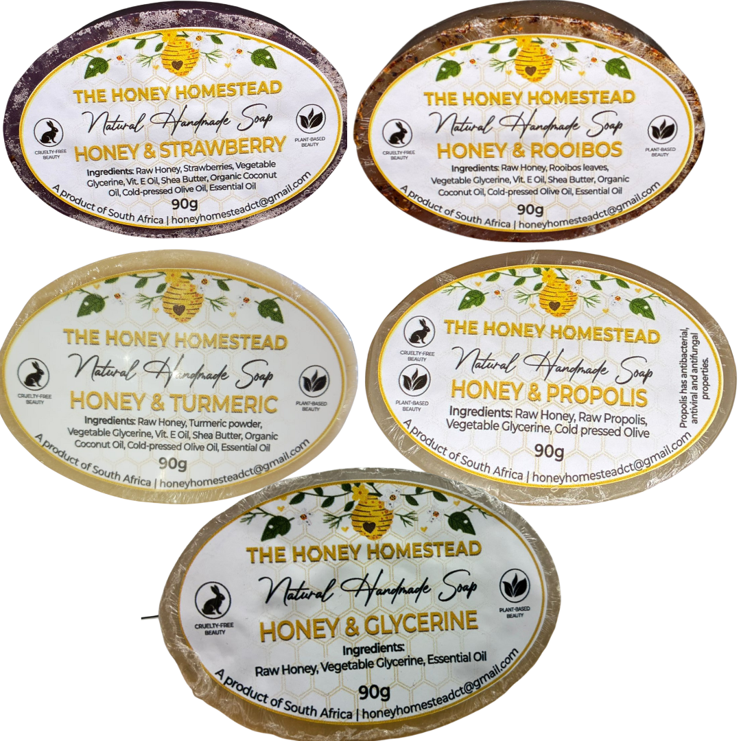 The Honey Homestead Honey-Infused Soap Set of 5 - Natural & Nourishing