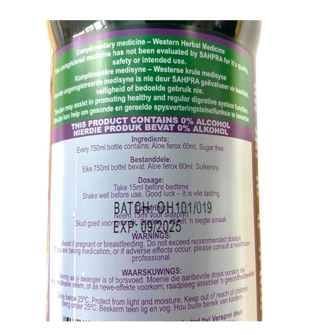 The Original TimJan Wonder Juice - Natural Herbal Tonic Alcohol Free 375ml