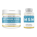 Optimum Gold Collagen 10,000mg with L-Glutamine 2,000mg 420g & MSM Perfect Combo