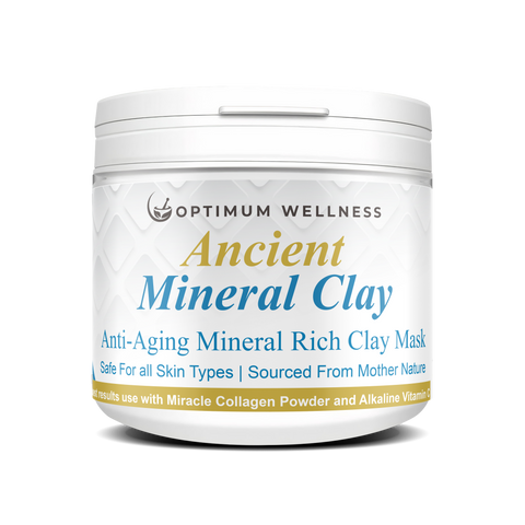 Optimum Wellness Ancient Mineral Clay Mask- This 250g powerhouse is made from ancient mineral clay sourced directly from Mother Nature, making it safe for all skin types.