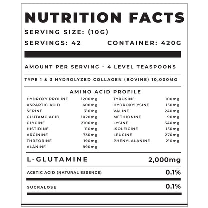 Optimum Gold Collagen 10,000mg with L-Glutamine 2,000mg 420g & MSM Perfect Combo
