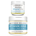 Optimum Gold Collagen 10,000mg with L-Glutamine 2,000mg & Free Clay Mask -Best tasting collagen on the market no nasty artificial flavours - 42 days of supply