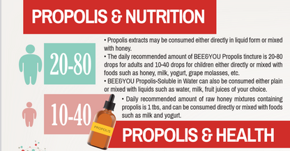 BEE&YOU 10% Pure Propolis Water Soluble Extract - High Potency - 30ml Zero Sugar - Zero Calorie - Natural Immune Support & Sore Throat Relief Antioxidants, Keto, Paleo, Gluten-Free
