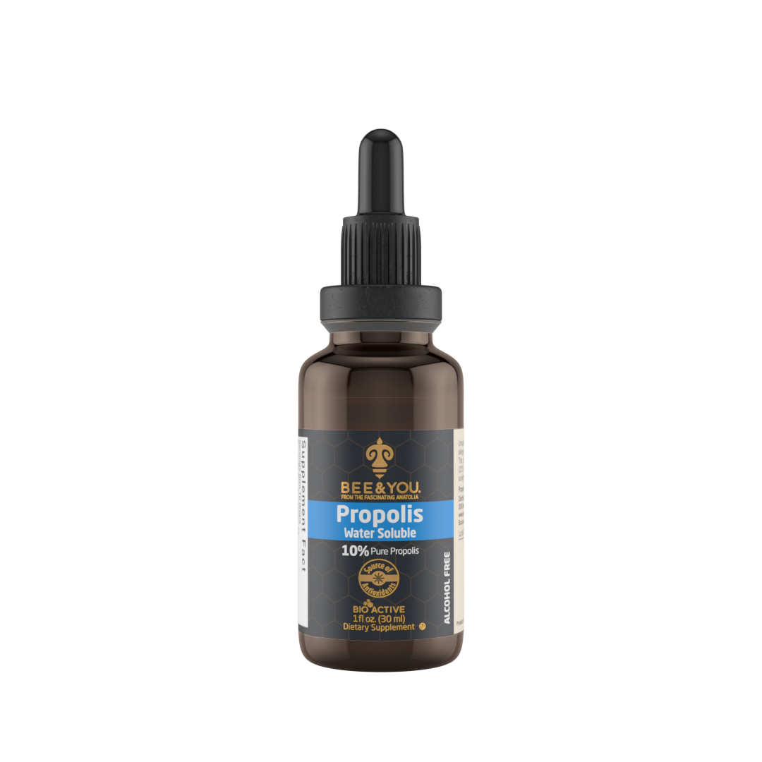 BEE&YOU 10% Pure Propolis Water Soluble Extract - High Potency - 30ml Zero Sugar - Zero Calorie - Natural Immune Support & Sore Throat Relief Antioxidants, Keto, Paleo, Gluten-Free