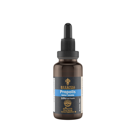 BEE&YOU 10% Pure Propolis Water Soluble Extract - High Potency - 30ml Zero Sugar - Zero Calorie - Natural Immune Support & Sore Throat Relief Antioxidants, Keto, Paleo, Gluten-Free