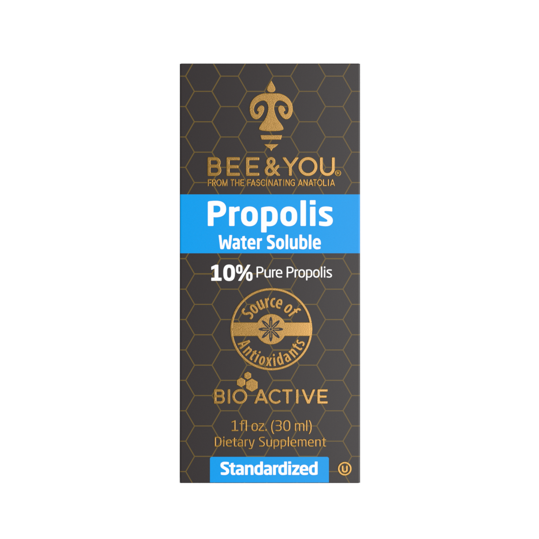 BEE&YOU 10% Pure Propolis Water Soluble Extract - High Potency - 30ml Zero Sugar - Zero Calorie - Natural Immune Support & Sore Throat Relief Antioxidants, Keto, Paleo, Gluten-Free