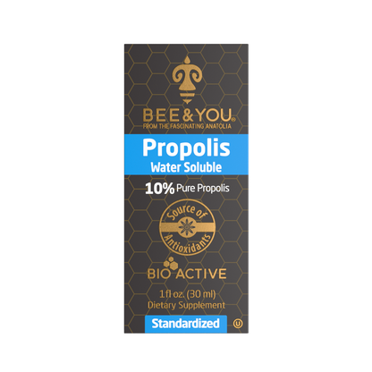 BEE&YOU 10% Pure Propolis Water Soluble Extract - High Potency - 30ml Zero Sugar - Zero Calorie - Natural Immune Support & Sore Throat Relief Antioxidants, Keto, Paleo, Gluten-Free
